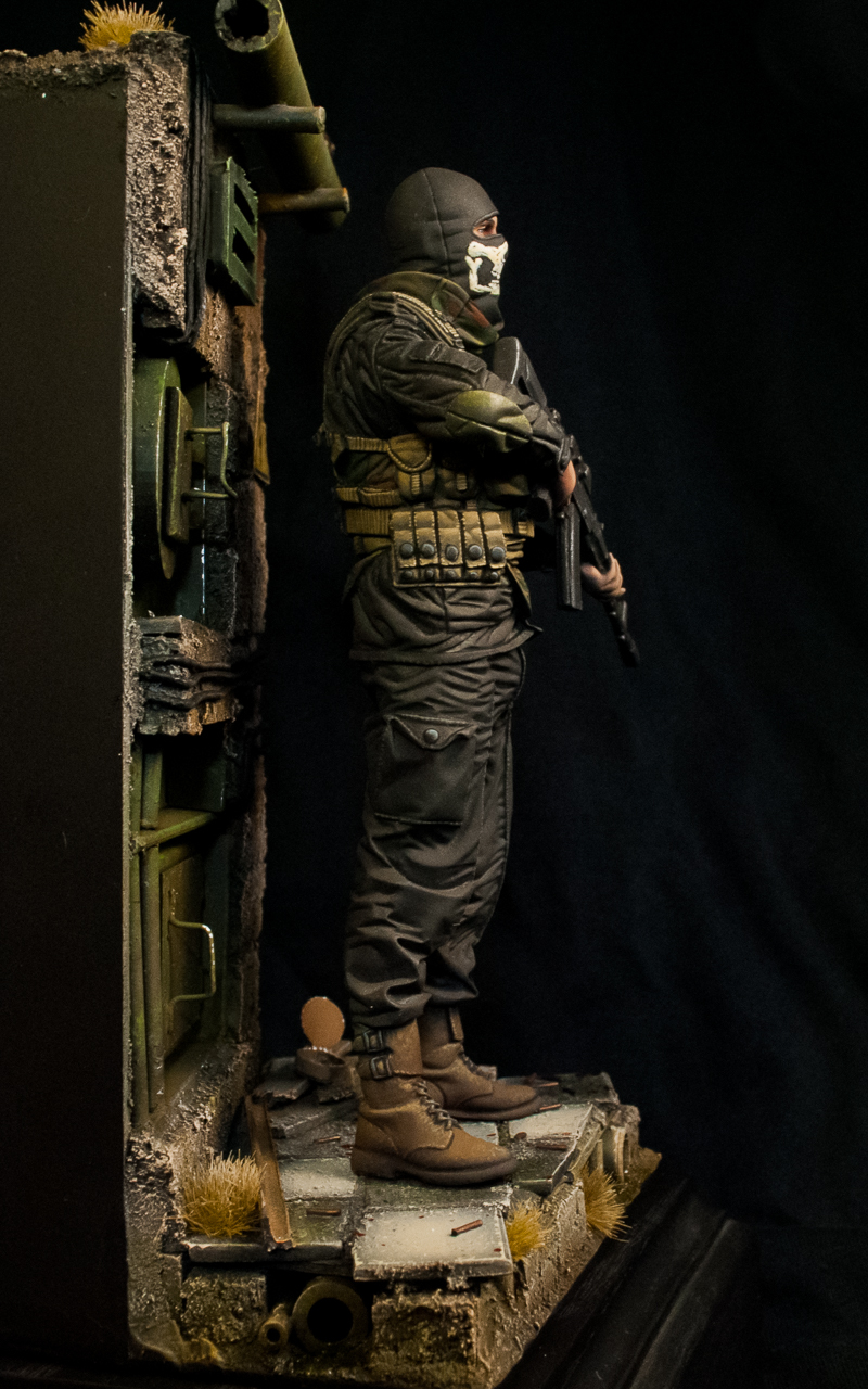 Stalker - mercenary - My, Miniature, Modeling, Stalker, Painting, , Kalashnikov, Longpost