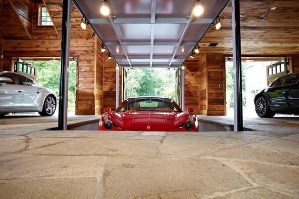 Amazing garage, like from a James Bond movie - Auto, Car, Garage, Lift, Ferrari, Supercar, Longpost