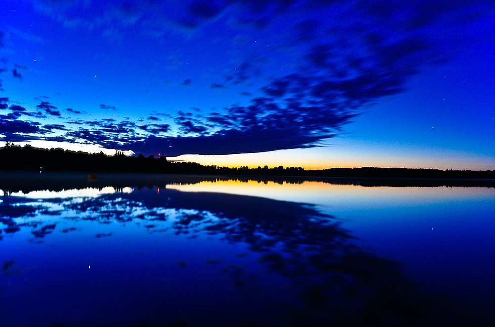 Sunset on the lake - Sunset, Sinyavino, Summer