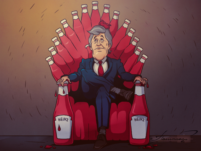 That moment when your wife is not sitting on a dragon, but on a bottle of ketchup - My, Politics, USA, John Kerry