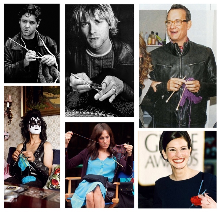 Celebrities Knit Too - Knitting, Longpost, Celebrities, Kurt Cobain, Gene Simmons, Russell Crowe, David Duchovny, Tom Hanks