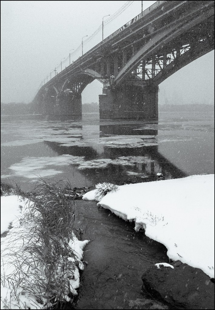 Зимние зарисовки. Нижний Новгород. Конец ноября 2015 г. - Моё, Canon 7d, Canon, Нижний Новгород, Зима, Снег, Метромост, Канавинский мост, Длиннопост