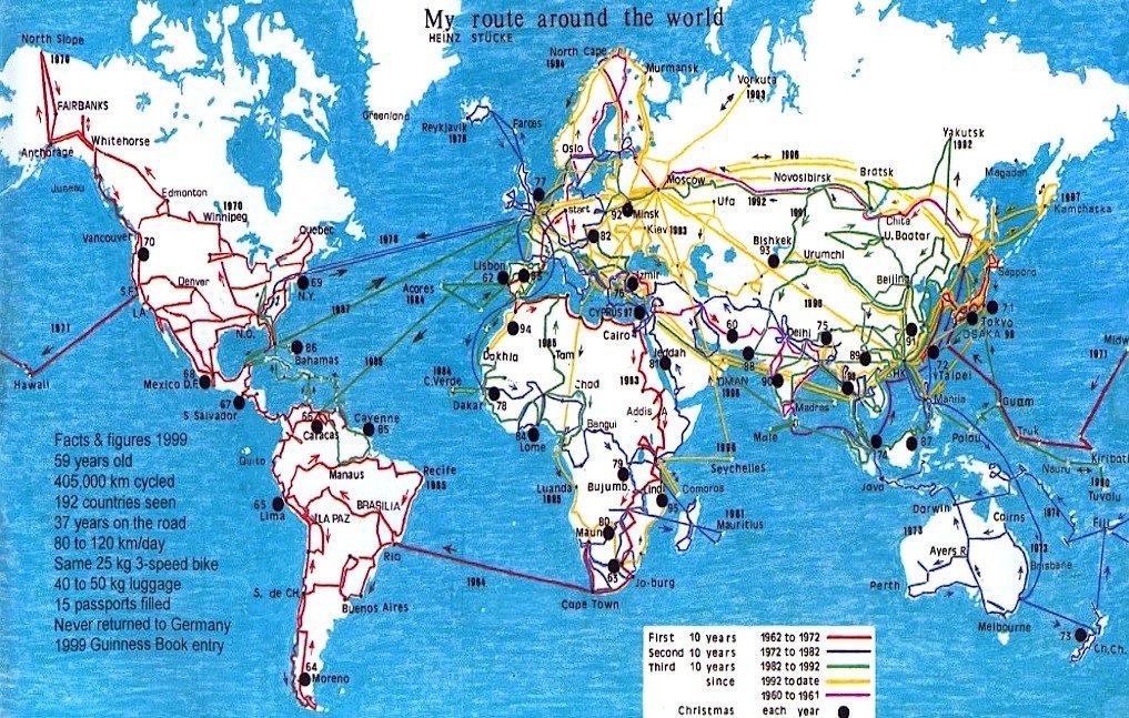 415000 километров на велосипеде. - Хайнц Штуке, Велосипед, Вокруг света, Длиннопост