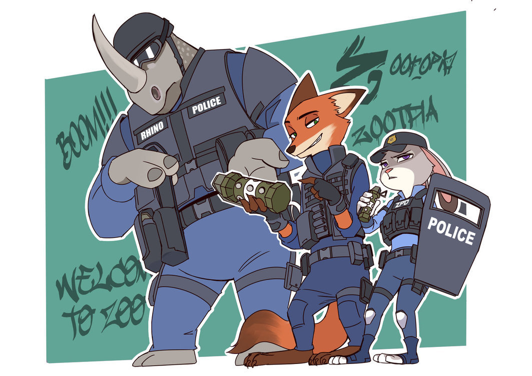 Try Everything:ZPDTU(SWAT team)-By Lleu-Momiji ';..;' - Lleu-Momiji, Zootopia, Judy Hopps, Nick Wilde, SWAT, Зверополис