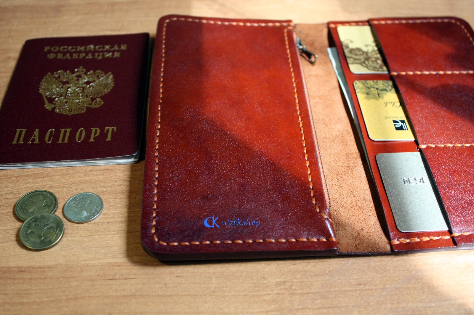Learning to work with leather Travel Wallet - My, My, Leather, Wallet, Handmade, Lesson, , Longpost