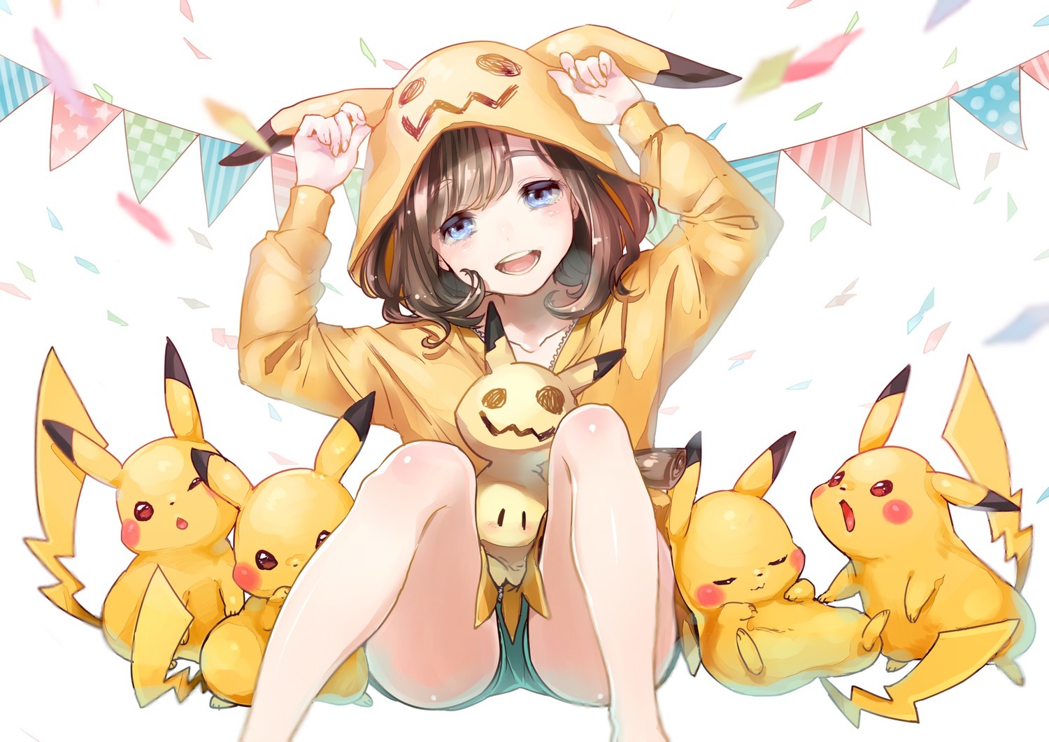 By  miimmiim3333 - Anime art, Anime, Pokemon sm, Mimikyu, Pikachu, Pokemon GO