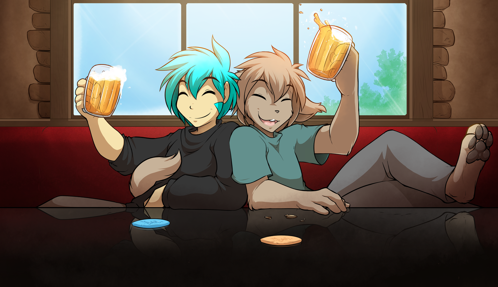 Bar Buddies. - Trace Legacy, Keith Keiser, Twokinds, Art, Furry