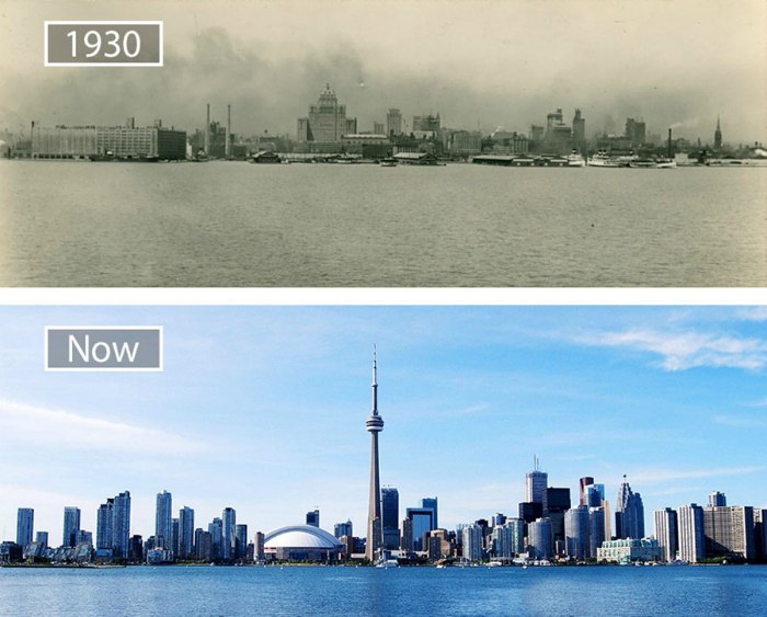 10 photos then and now showing the scale of development of large cities - World of building, Building, Constructions, Architecture, Engineer, Builders, Urban planning, Town, Longpost