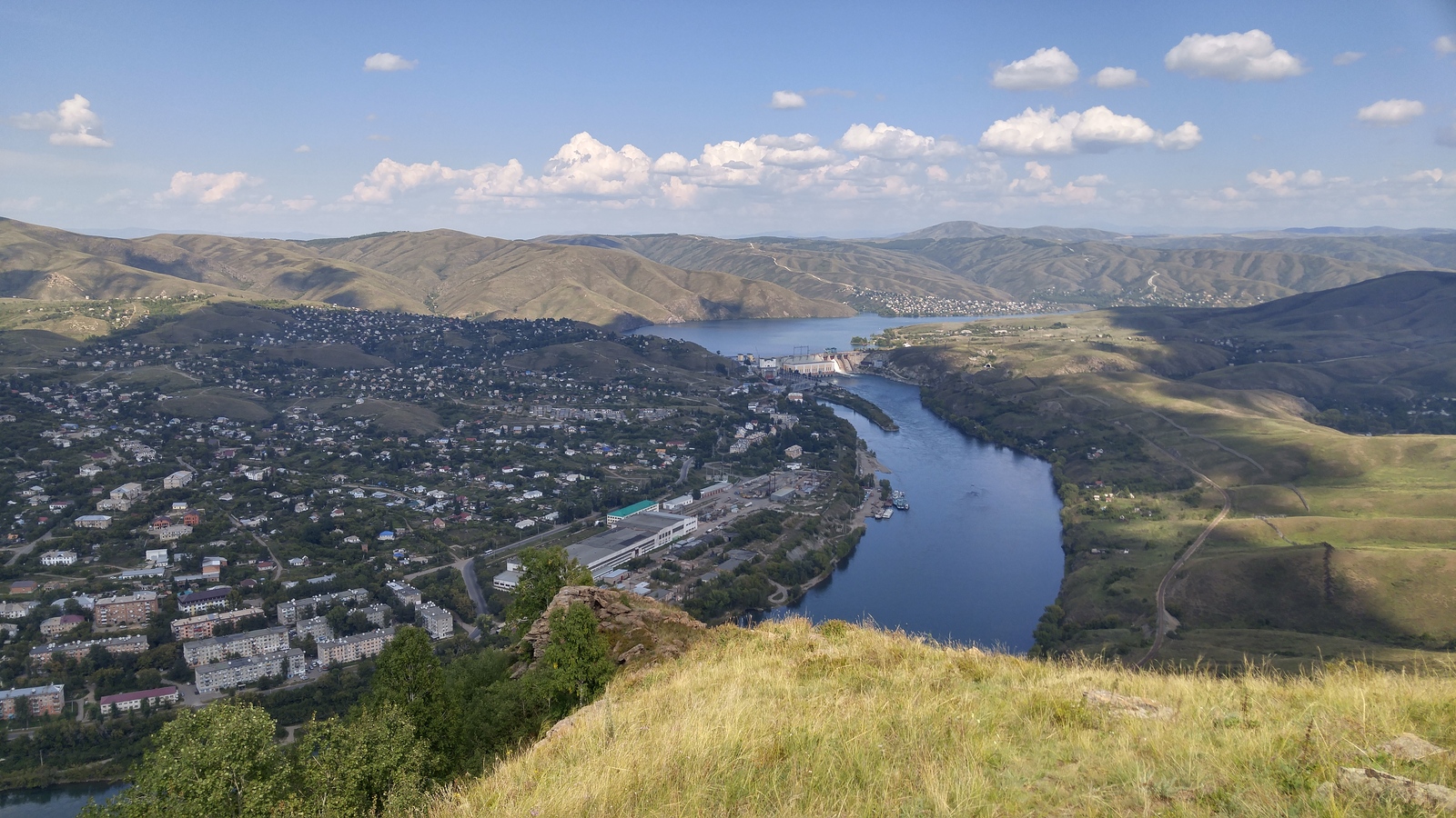 View of Ust-Kamenogorsk from above - My, Ust-Kamenogorsk, Longpost, Hydroelectric power station, Town, LG g4