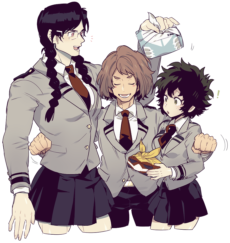 Swap Ultra - Anime, Anime art, Rule 63, Boku no hero academia, Iida Tenya, Uraraka ochako, Midoriya izuku, 