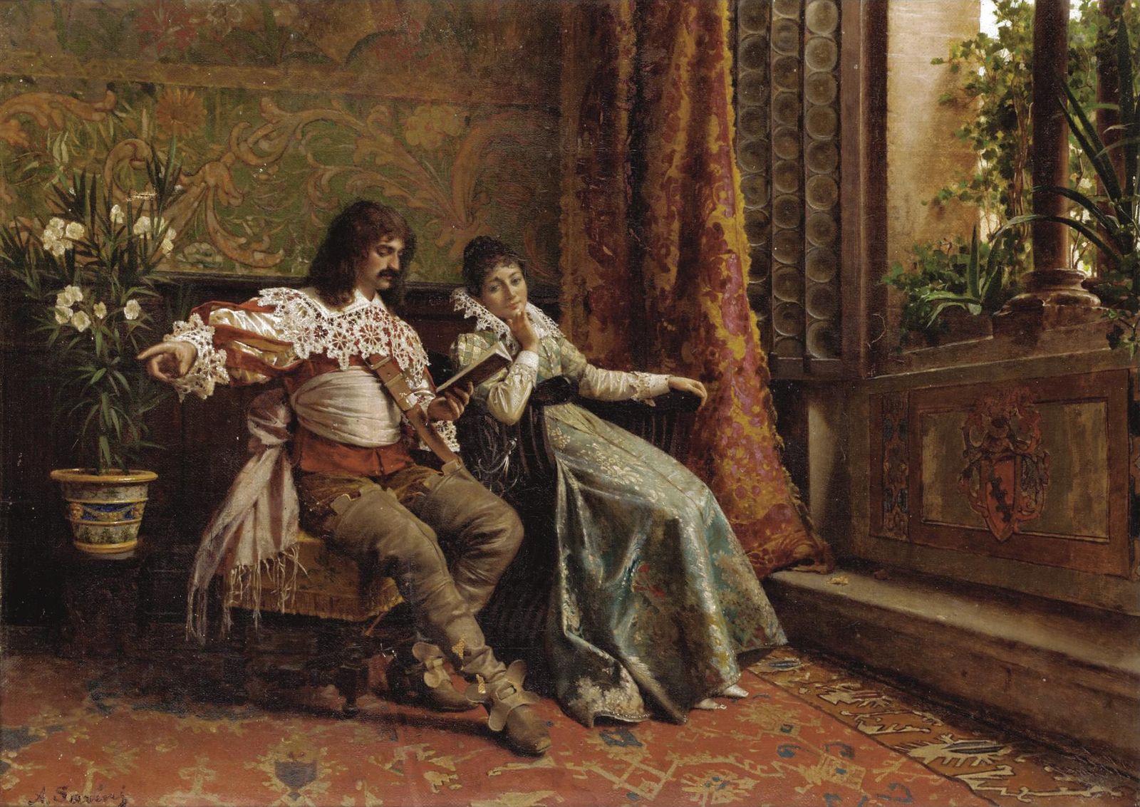 Актер Михаил Боярский на картине 19 века. Художник Alfonso Savini, 1836  1908 