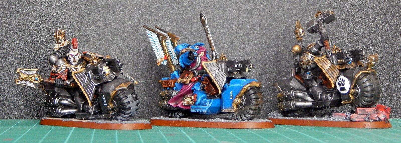 My Order of Space Marines. - My, Warhammer 40k, Hobby, Miniature, Painting, Space Marine, Bikes, Conversion, Longpost