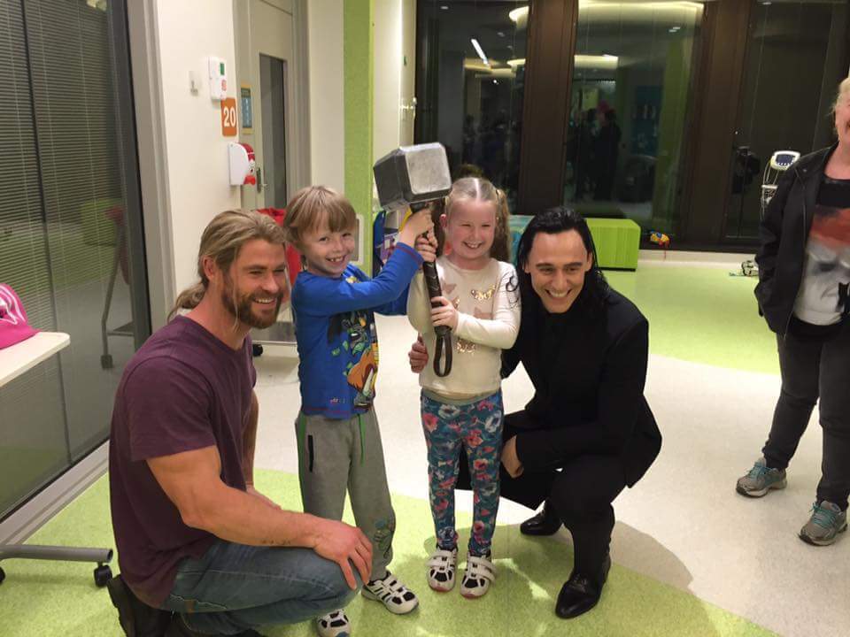 The actors came to support the children. - Chris Hemsworth, Tom Hiddleston, Actors and actresses, Longpost