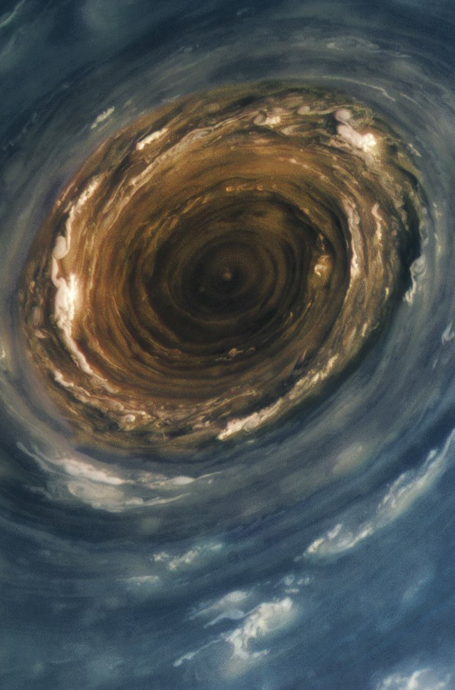 The central part of the hexagonal polar vortex on Saturn from the Cassini probe - Saturn, Space, Cassini, , Planet