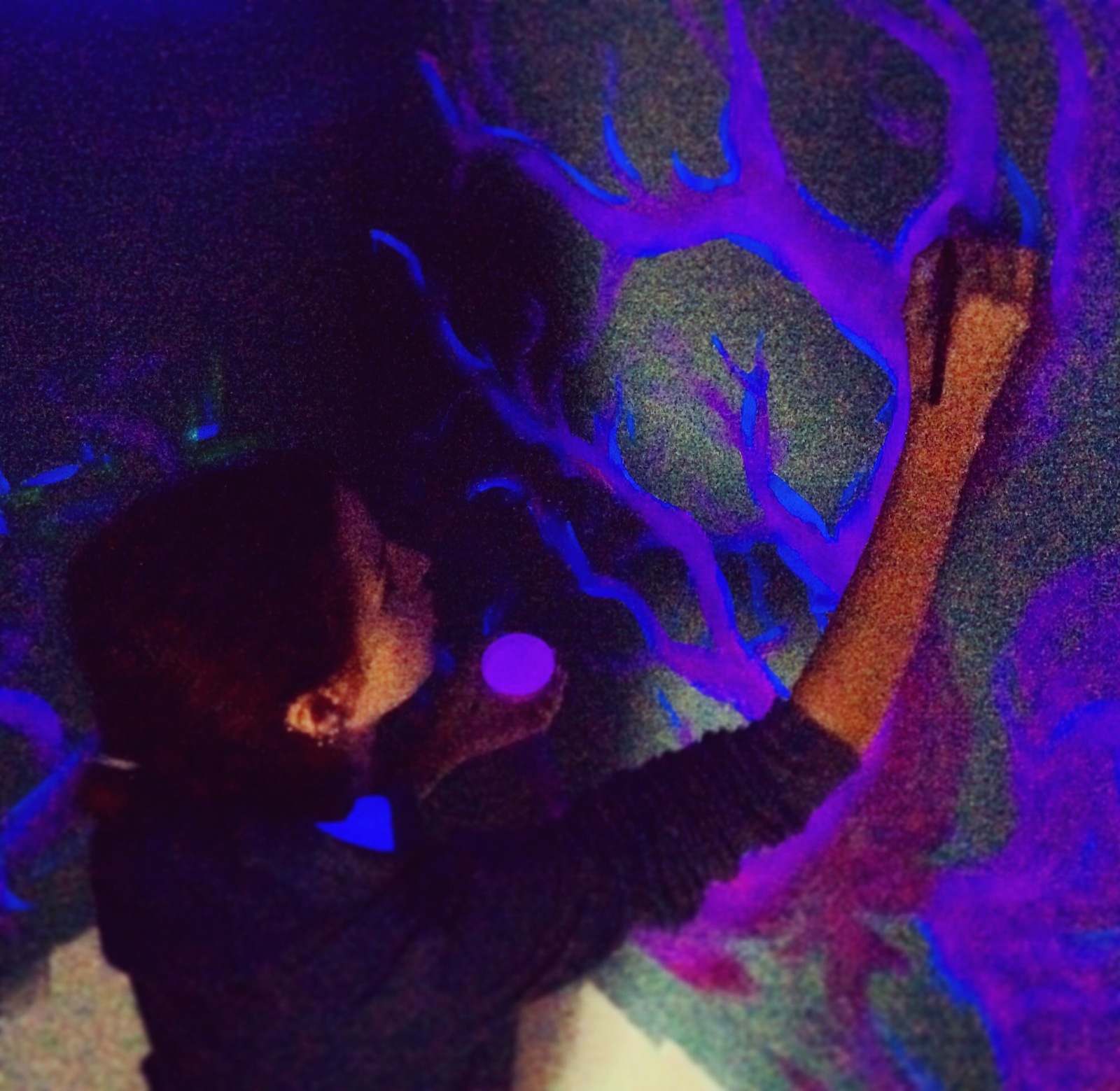 How I painted the chillout - My, Chillout, Painting, Wall painting, Fluorescence, Acrylic, Creation, Longpost