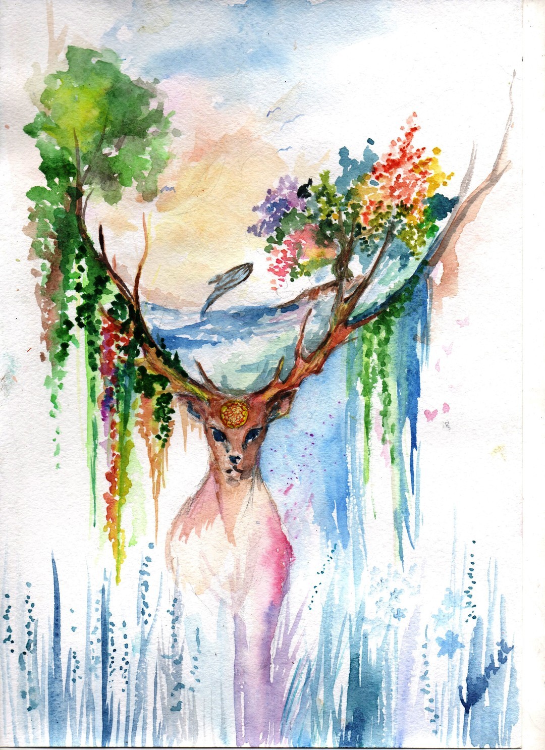 Watercolor work by Charlie. - My, Creation, Watercolor, Longpost