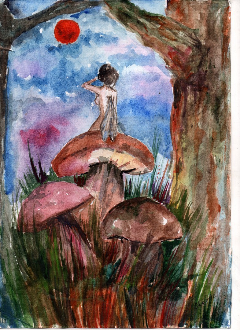 Watercolor work by Charlie. - My, Creation, Watercolor, Longpost