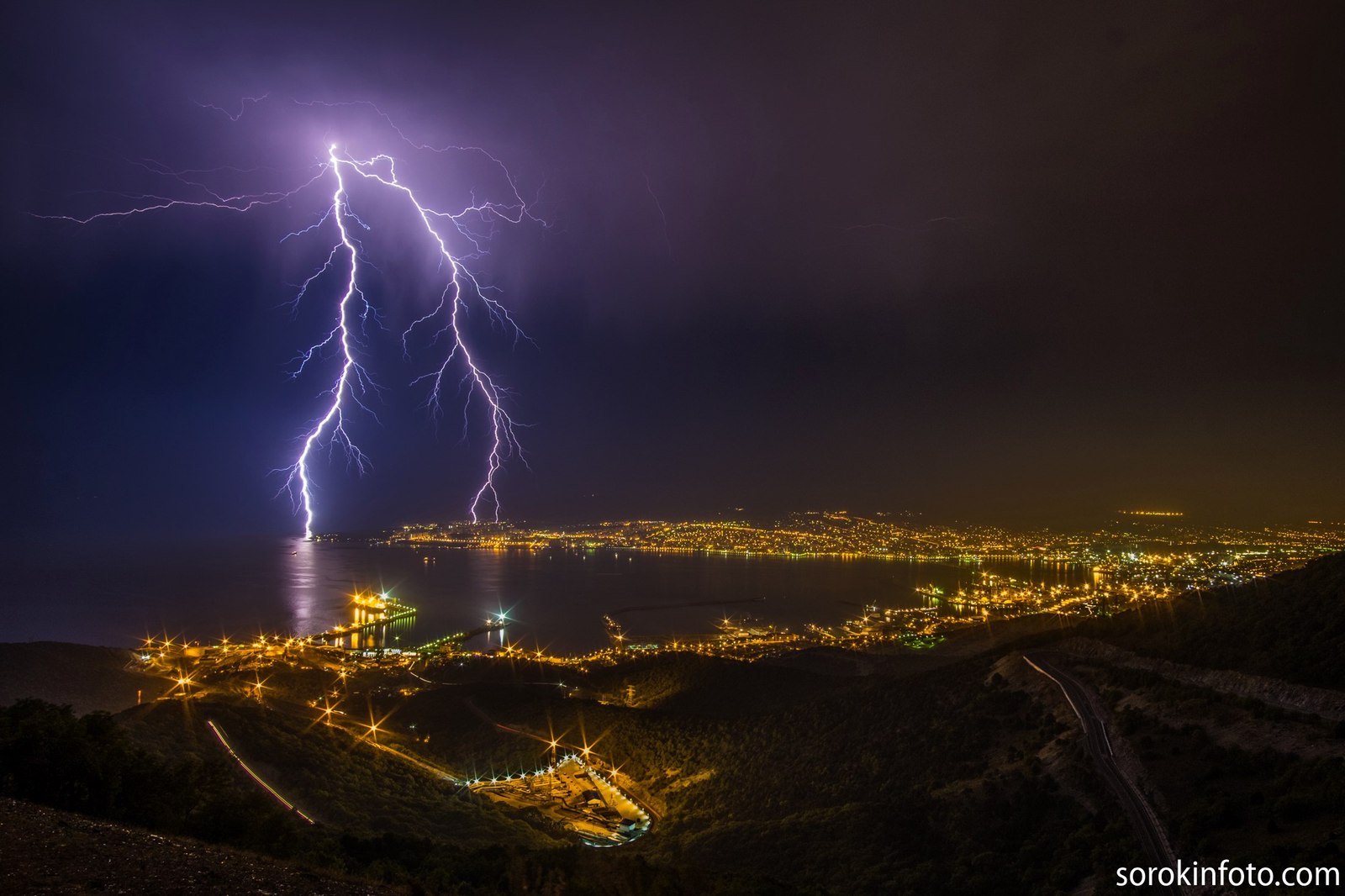 The splendor of the storm. - Thunderstorm, Lightning, Photo, Not mine, Novorossiysk, 7 Winds, Longpost