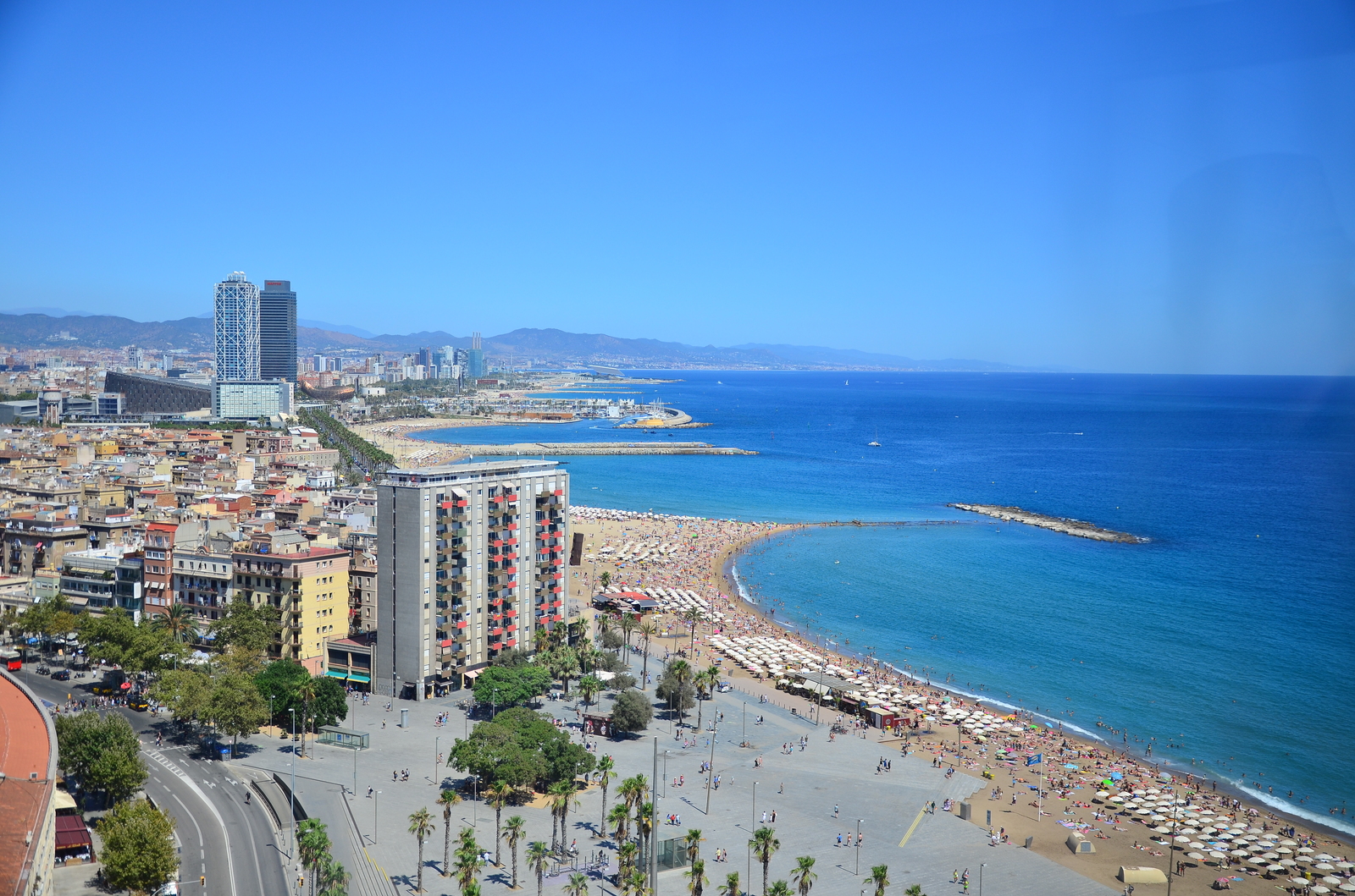 A bit of Barcelona for you - My, Barcelona, Sea, The sun, Vacation, Beach, Relaxation, Clear sky, Spain, Barcelona city