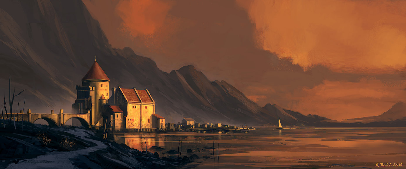 Scottish Castle - Art, Lock, Landscape, Andreas Rocha