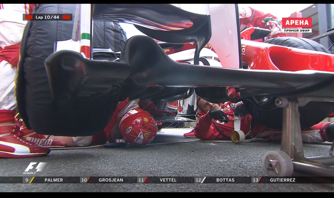 Ferrari supercar being repaired with tape. - Formula 1, Ferrari