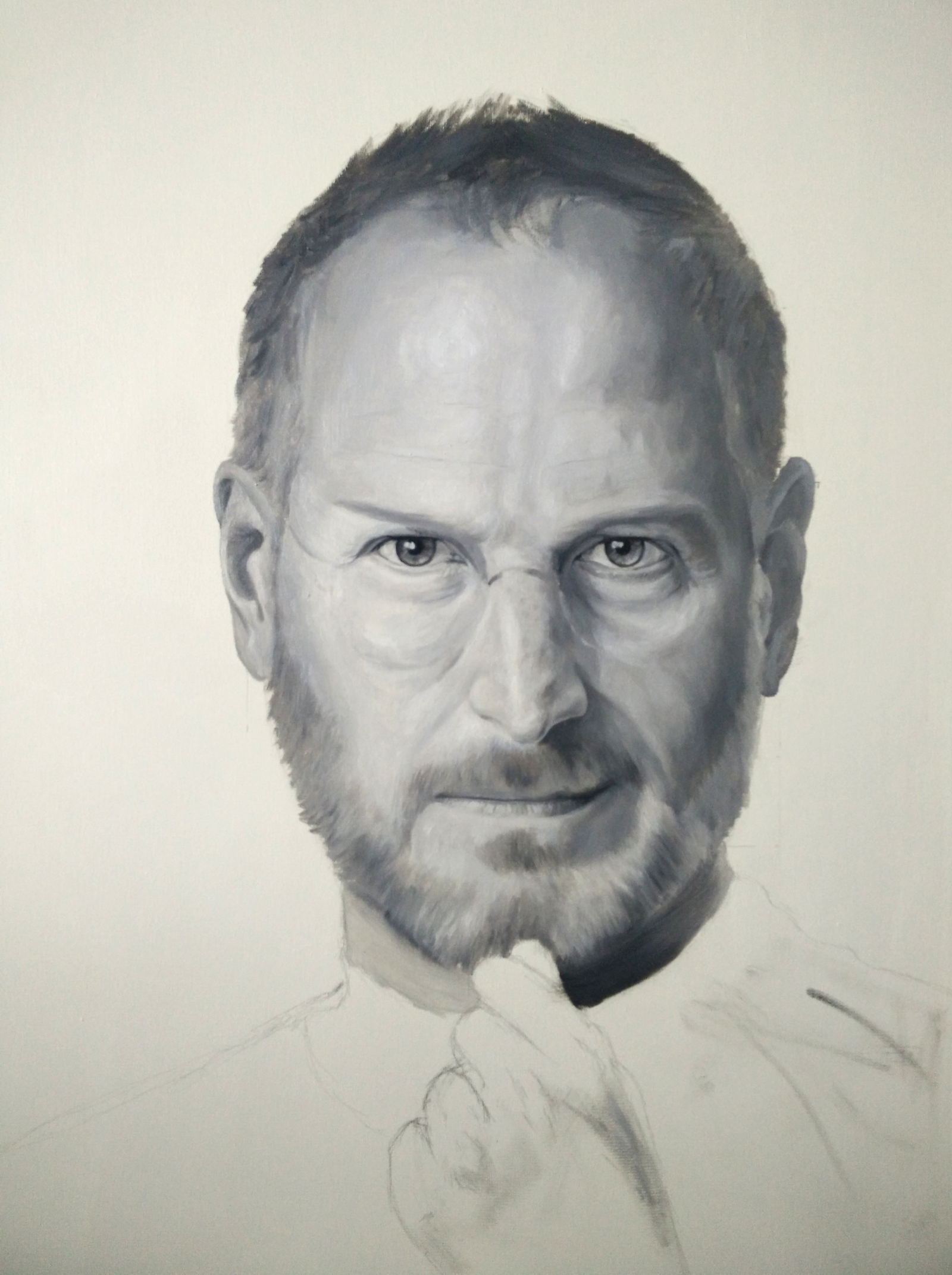 How I wrote Steve - My, My, Art, Steve Jobs, Apple, Painting, Painting, Longpost