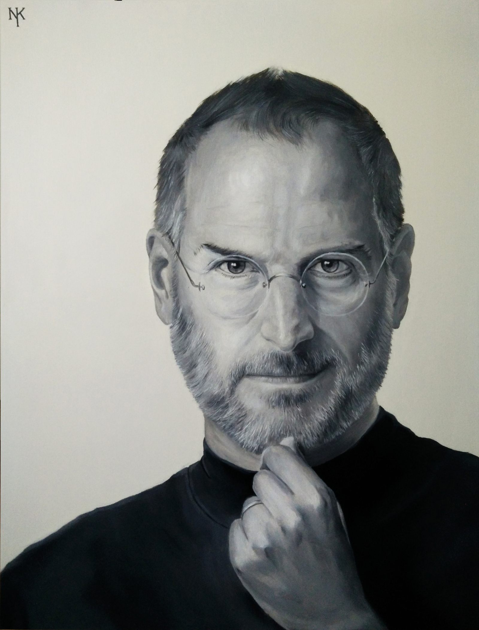 How I wrote Steve - My, My, Art, Steve Jobs, Apple, Painting, Painting, Longpost