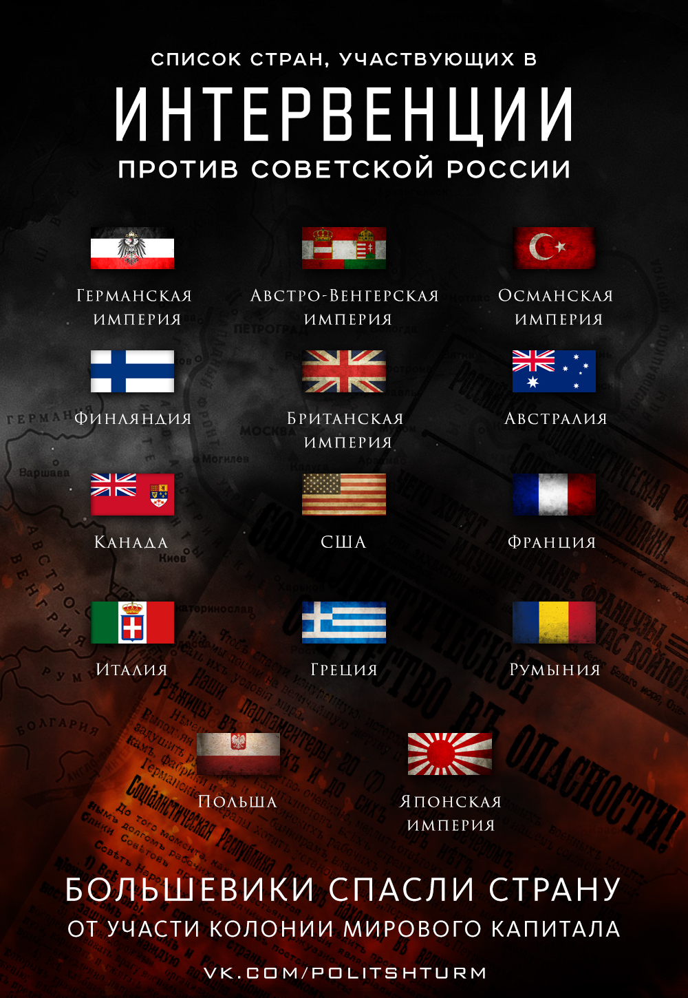 List of countries participating in the intervention against Soviet Russia - My, Intervention, Russia, Bolsheviks, Socialism, Capitalism, RSFSR, Political assault