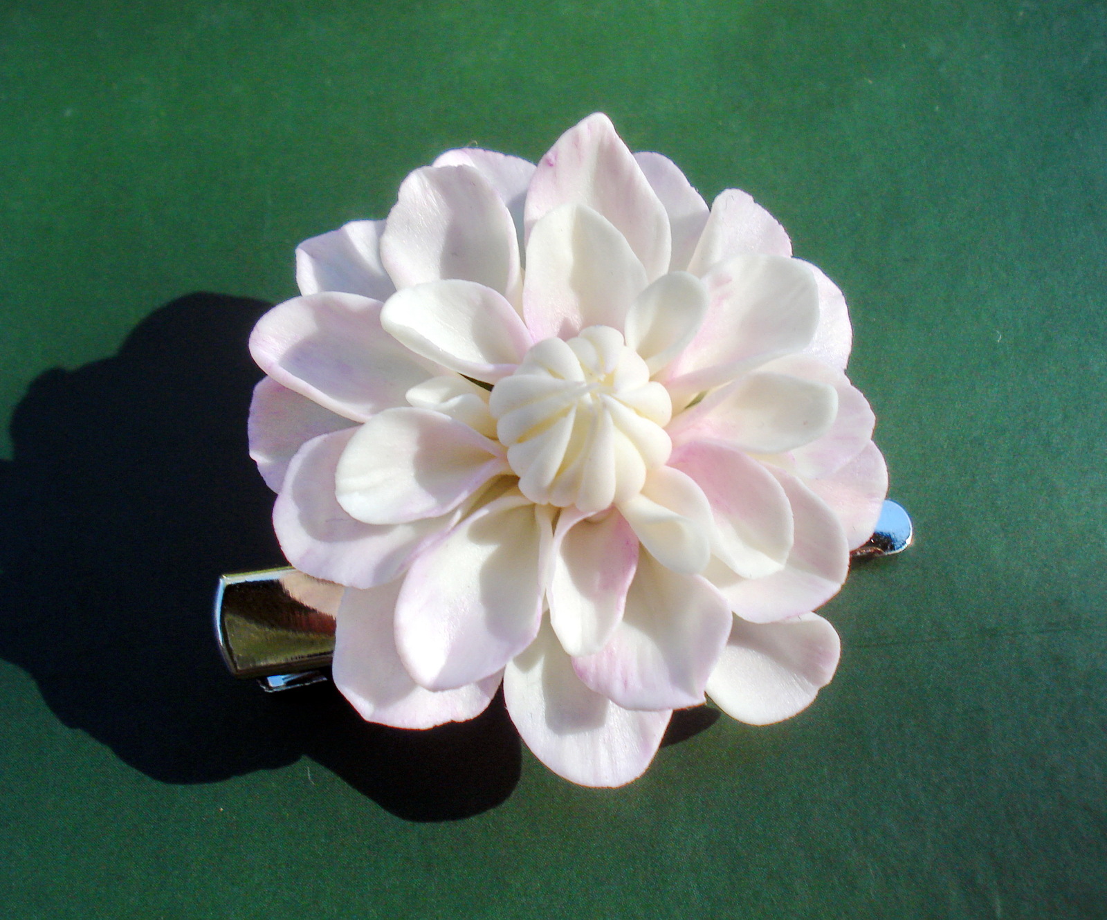 Brooch-pin - My, Polymer floristry, Dahlias, Hobby