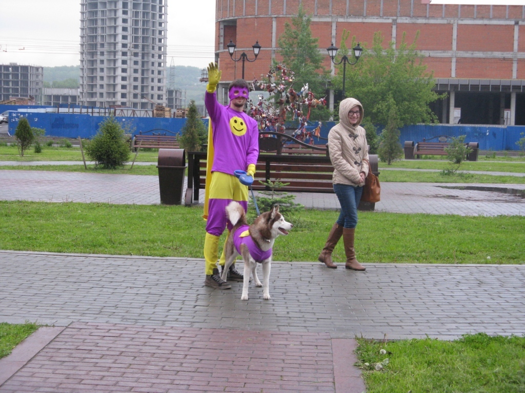 Superhero with his superdog - My, Superheroes, Novokuznetsk, superdog, Unusual