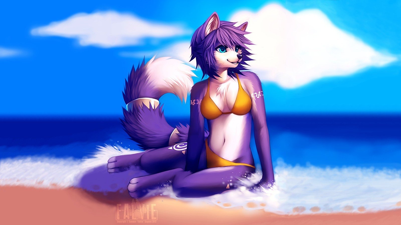 On the beach - NSFW, Фурри, Пляж, Furotica, Клубничка, Не мое, Falvie