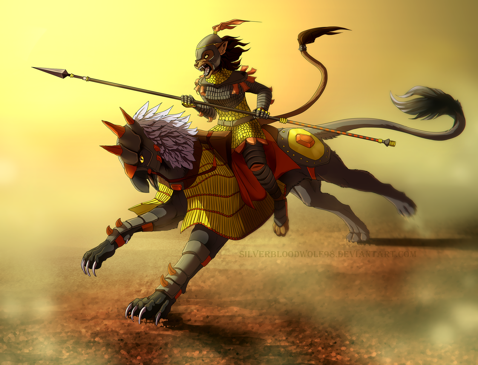 Warrior - My, Furry, Anthro, Art, a lion, Griffin, Drawing, Longpost