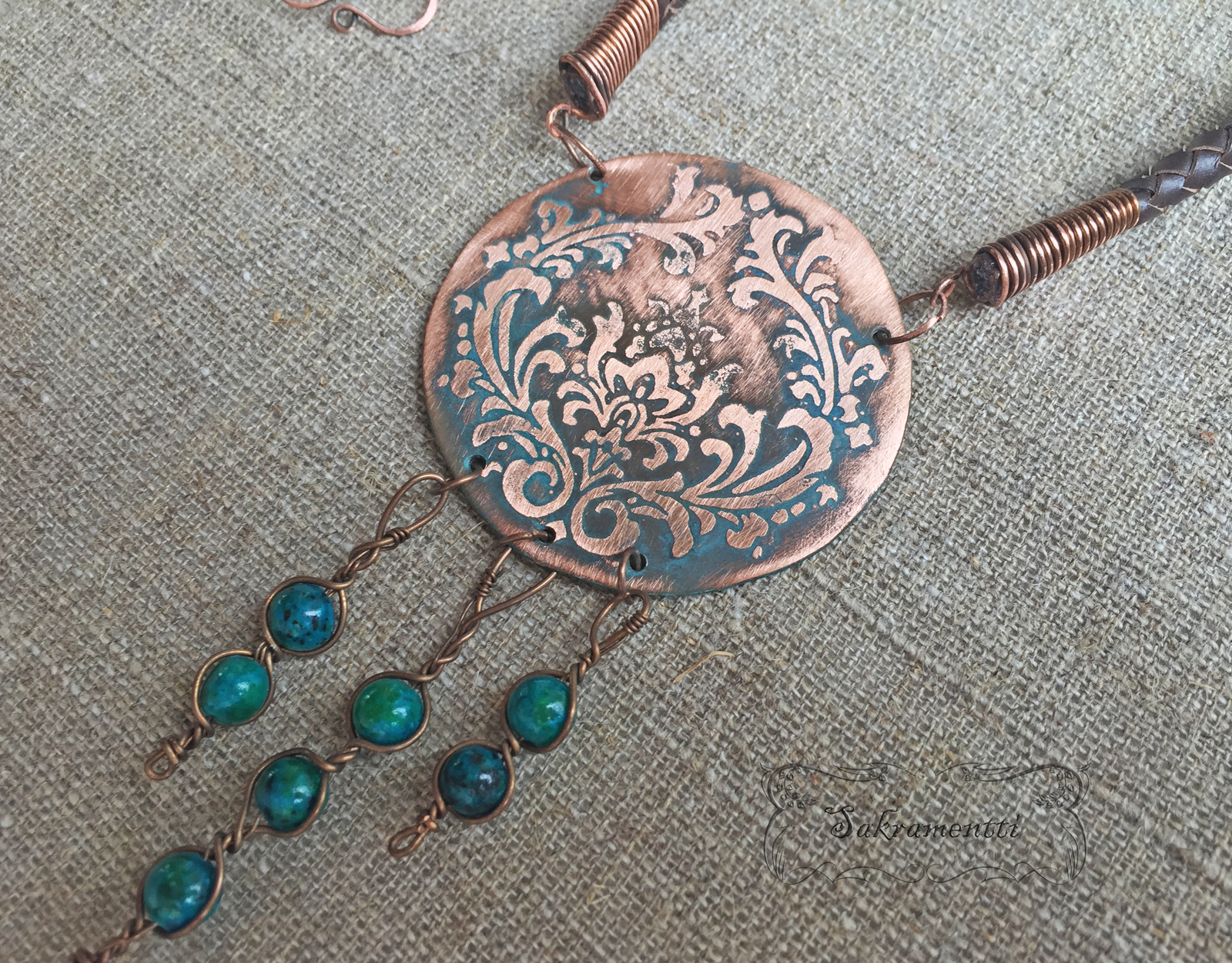 Through the ages or an ancient pendant, which is a couple of days old - My, Copper, Handmade, Decoration, Longpost