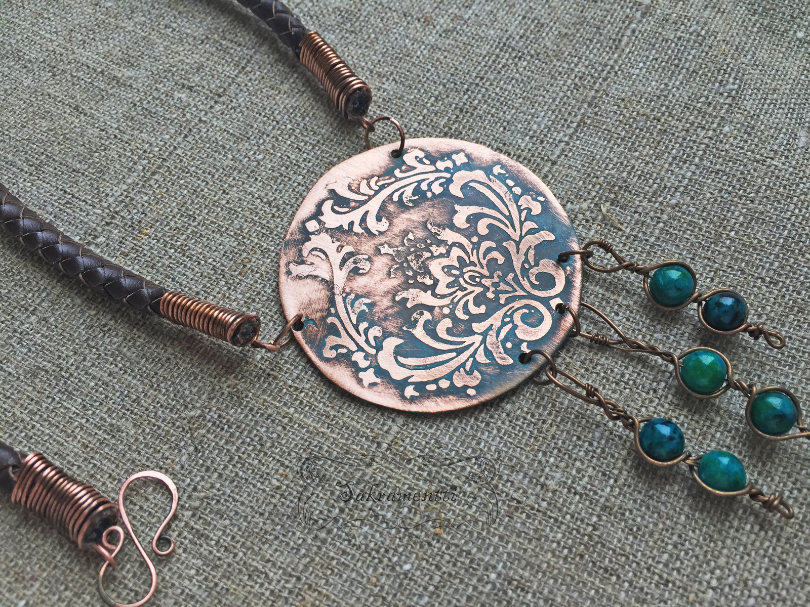 Through the ages or an ancient pendant, which is a couple of days old - My, Copper, Handmade, Decoration, Longpost