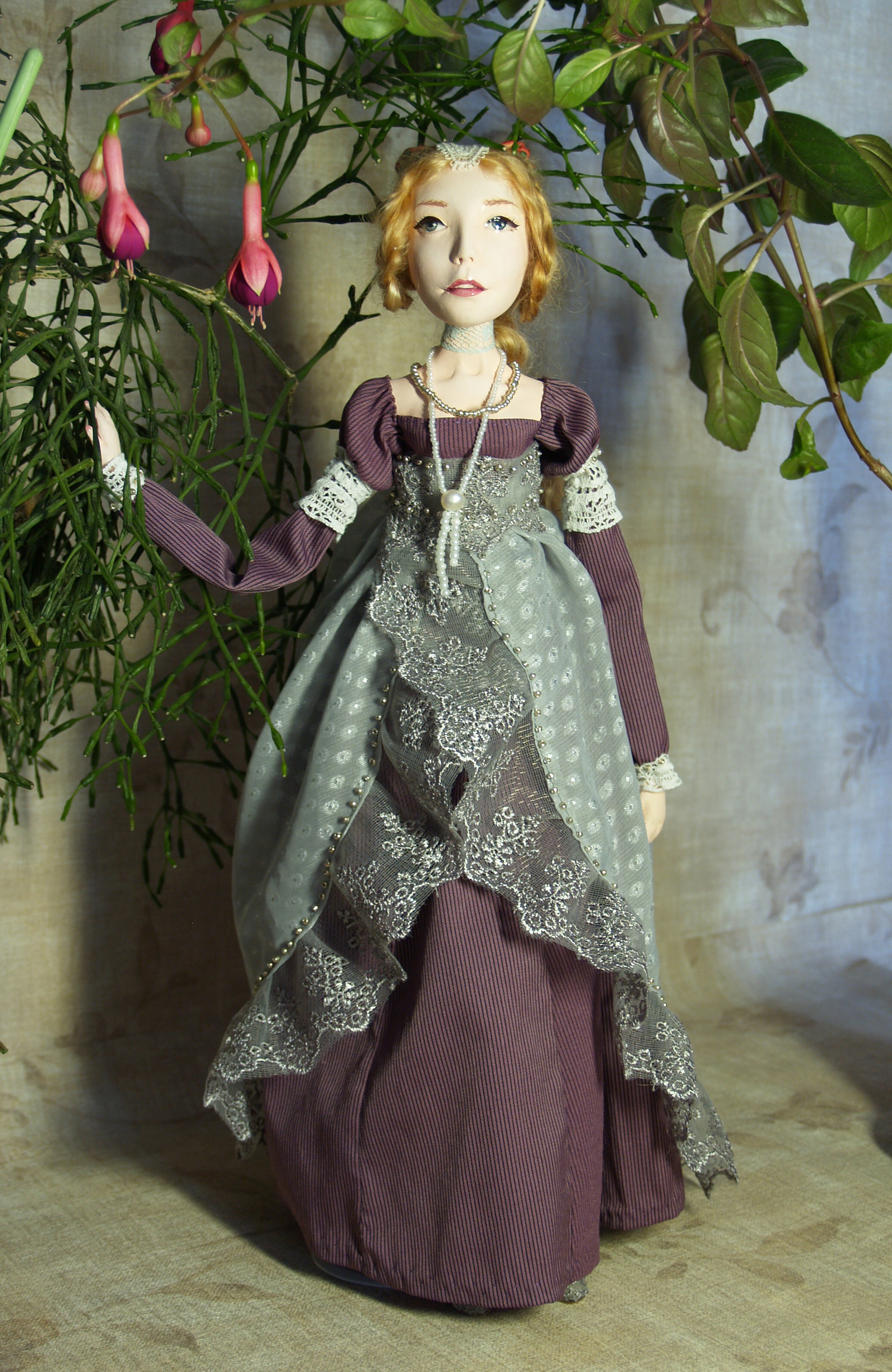 Boudoir doll Liza - My, Doll, , Author's toy, Handmade, Creation, Longpost, Handmade dolls