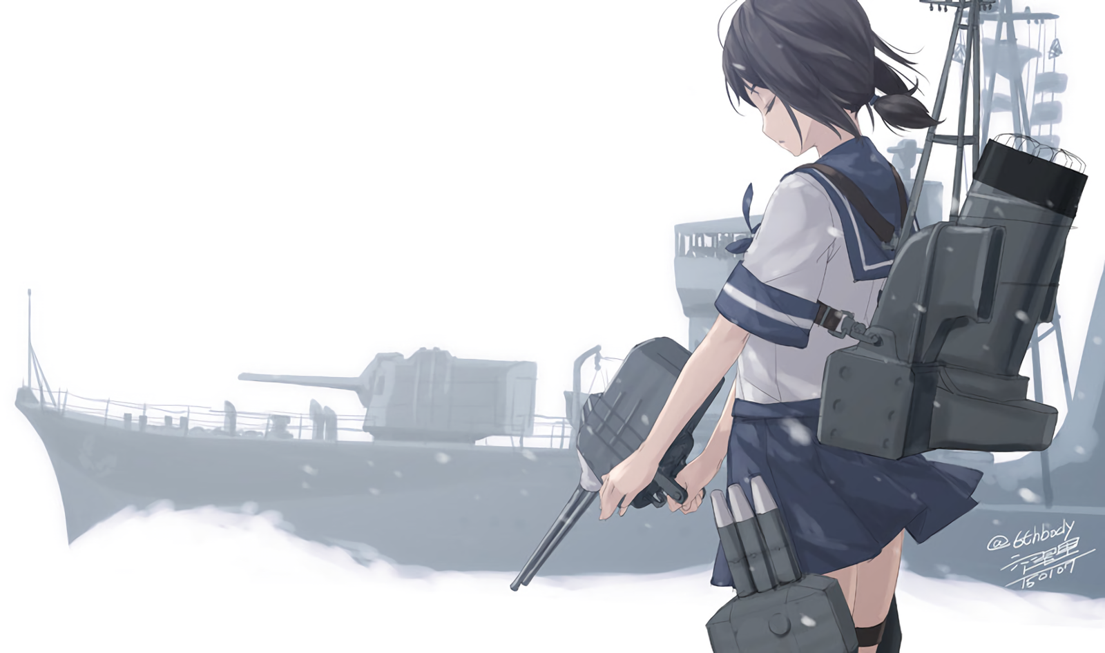 Fubuki - Kantai collection, Anime art, Fubuki, Destroyeer, Anime