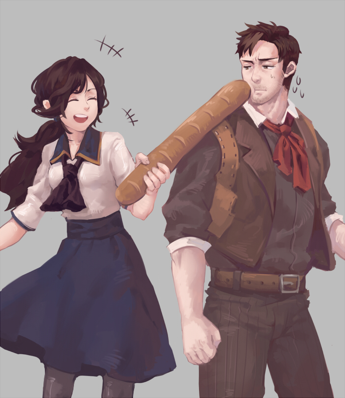 Eat more of these soft French rolls - Games, Art, BioShock, Bioshock Infinite, Booker DeWitt, Elizabeth, 