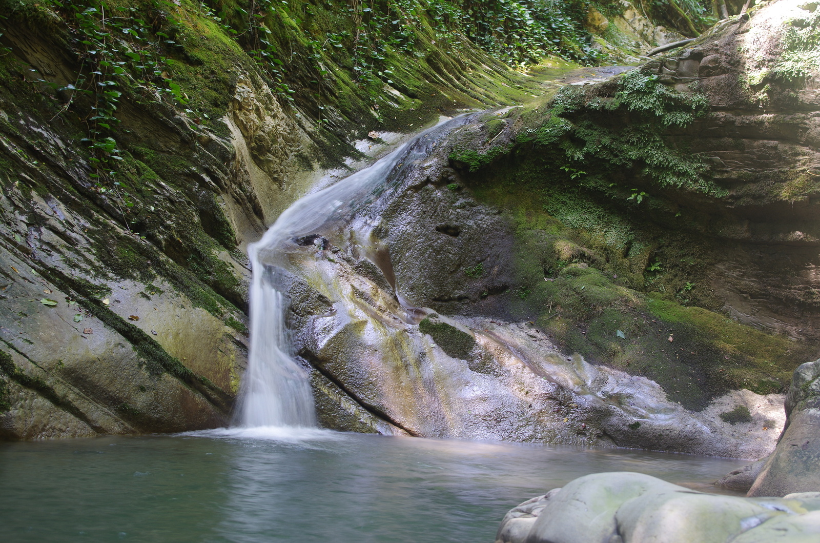 Waterfall in the mountains. - My, Waterfall, The mountains, Lazarevskoe