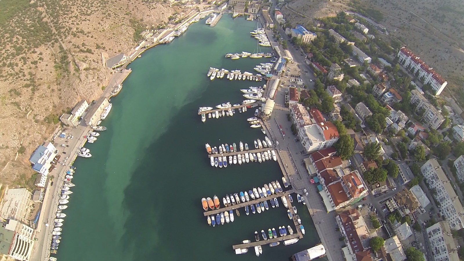 Balaklava Bay from a quadrocopter. Sevastopol. Crimea. - My, Balaclava, Bay, Crimea, Quadcopter, GoPRO, DJI Phantom