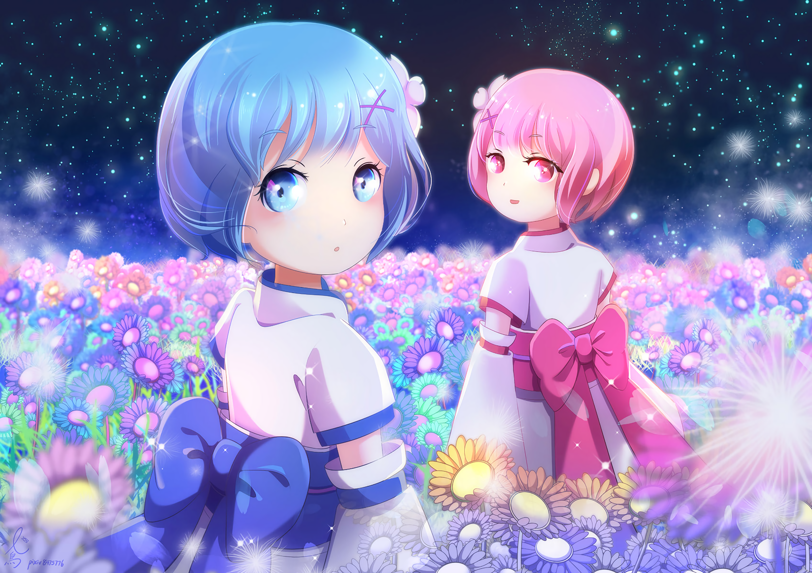 Ram Rem - Ram, Rem, Re:Zero Kara, Anime Art, Аниме, Ram (Re:Zero Kara), Rem (Re:Zero Kara)