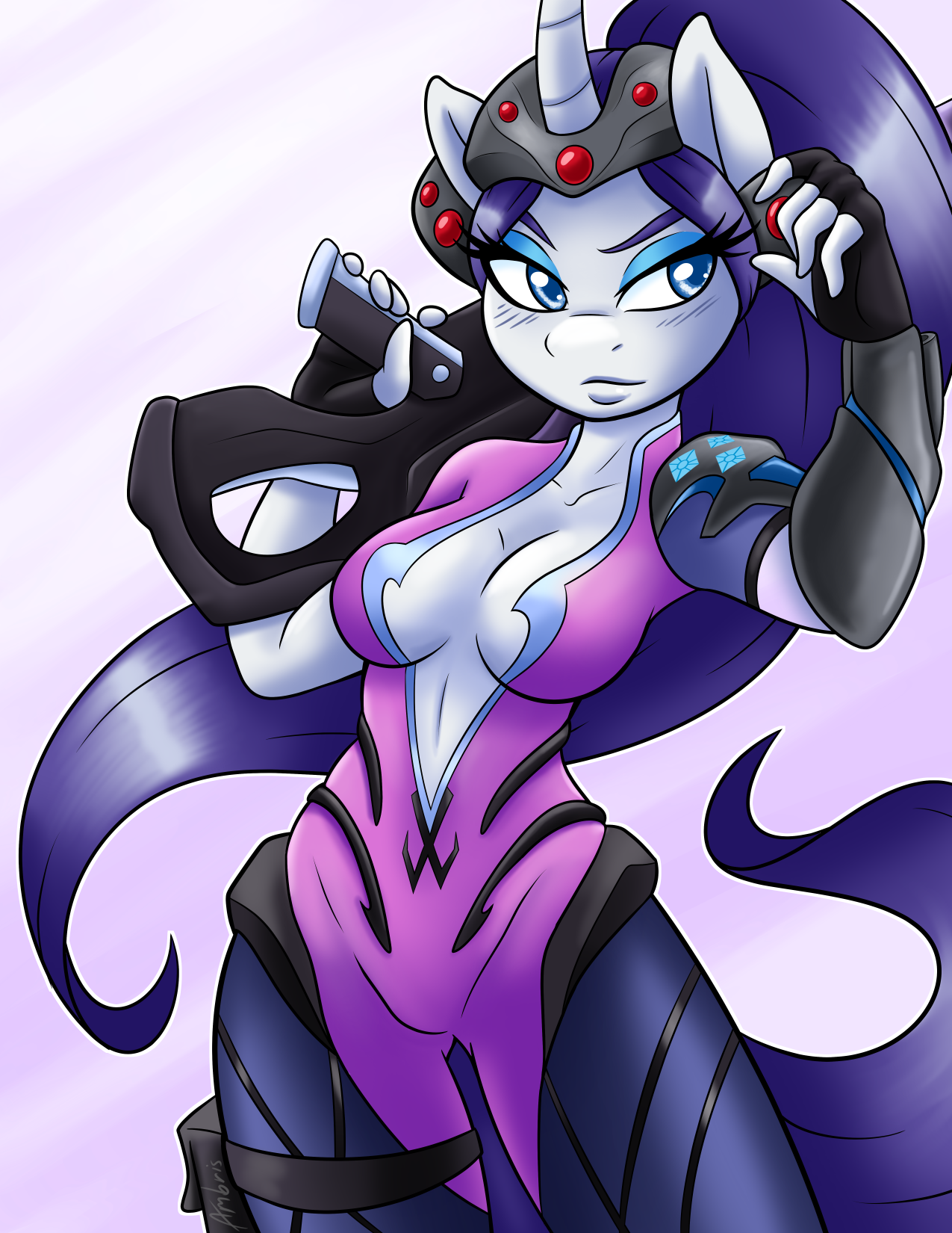 Rarity Widowmaker - My Little Pony, Overwatch, Widowmaker, Rarity, Прекрасное, Антро