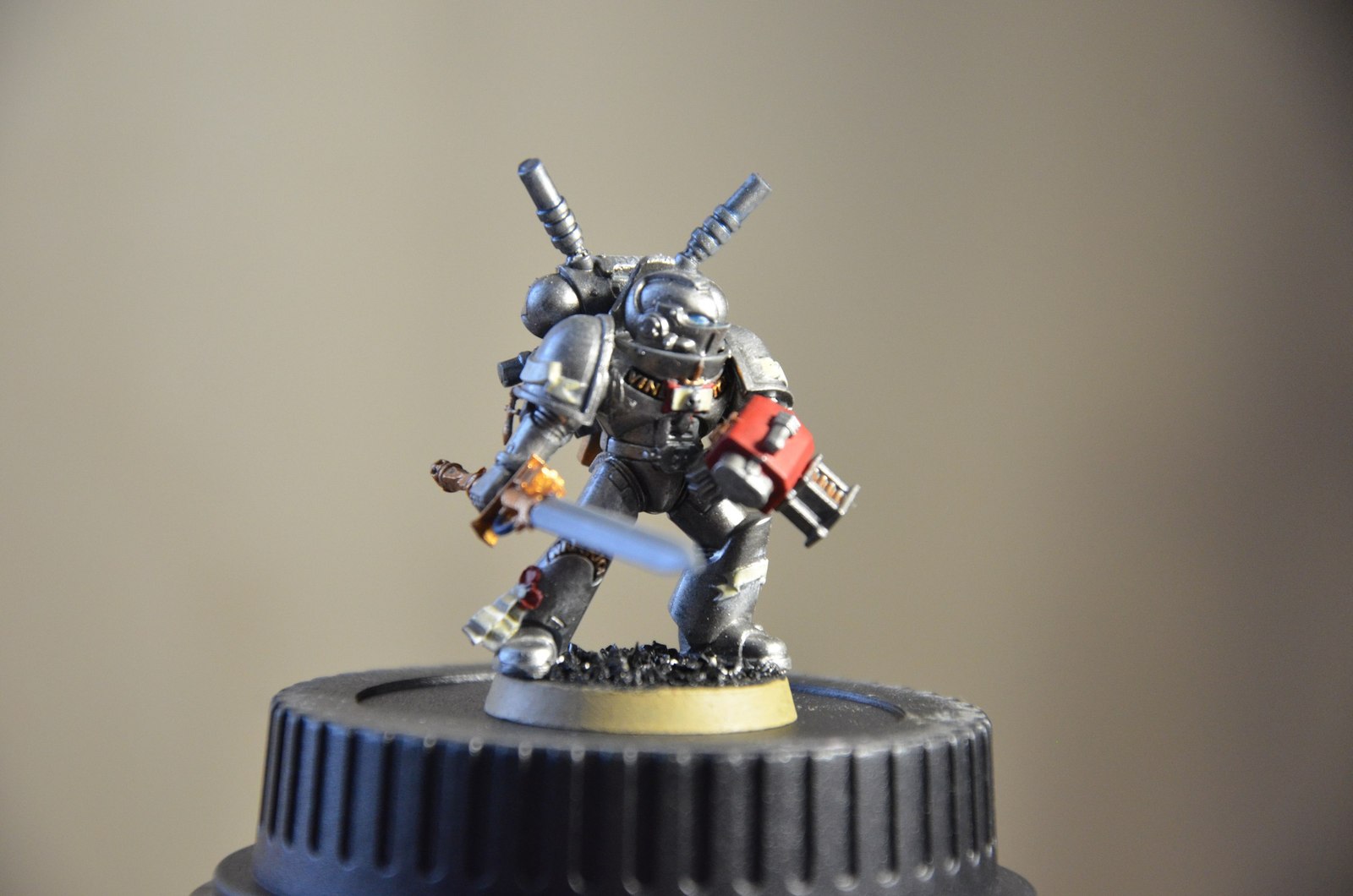 I am testing a new painting technique, how do you like it? Gray knights interceptor. - My, Warhammer 40k, Gray knights, 