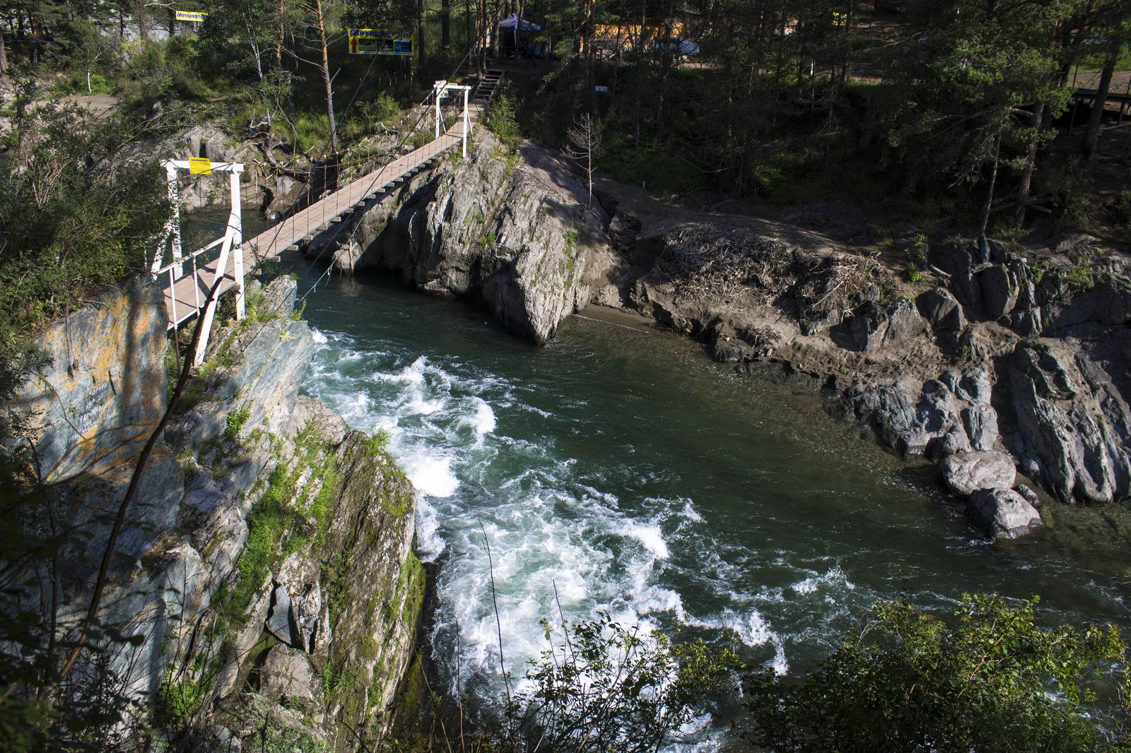 Bridge over Chema. - Altai, Mountain Altai, River, Bridge, Travels, Landscape, Altai Republic