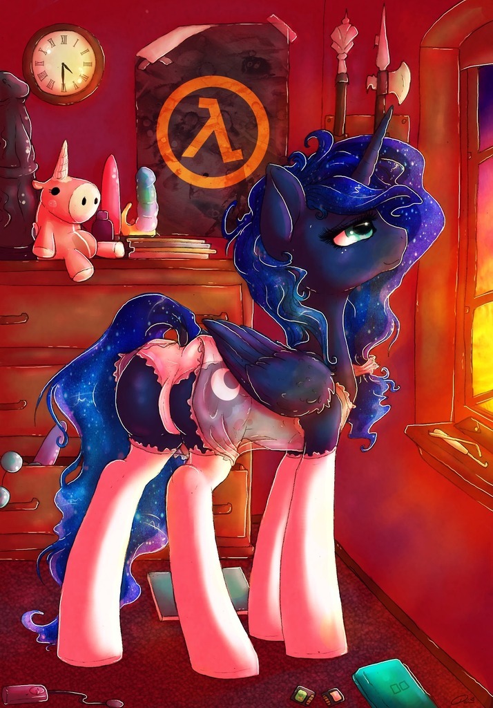 В ожидание третьей части Half Life - NSFW, My Little Pony, Princess Luna, MLP Suggestive, Лямбда