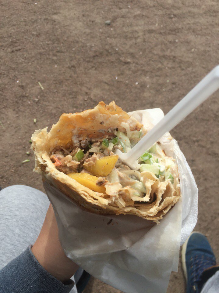 Shawarma so big they gave me a fork - My, Shawarma, , Saint Petersburg, Juno, , iPhone 6, , Food, Longpost