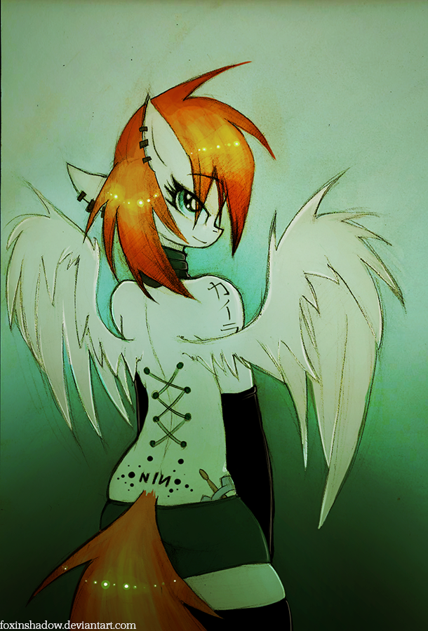 You look like you listen to NIN - My Little Pony, MLP Edge, Original Character, Foxinshadow, Антро