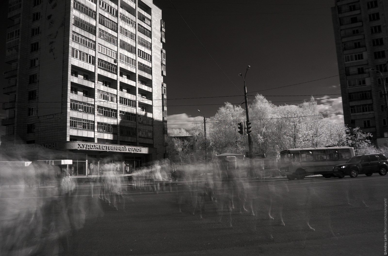 Transition - My, IR, Long exposure, Arkhangelsk, People, Black and white, , Infrared shooting