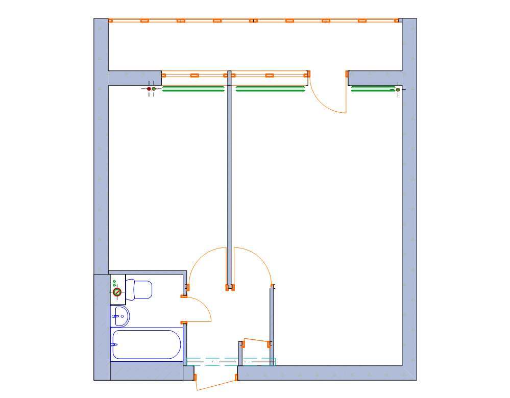 Redevelopment and functional zoning of a one-room apartment - My, Repair, One room apartment, Redevelopment, Longpost, , Bathroom, Design, Interior Design