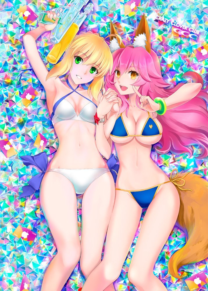 FateGO - NSFW, Fate grand order, Saber, Tamamo no mae, Anime art, Anime