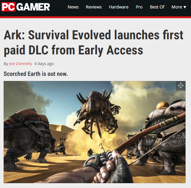 Ark: Survival Evolved has released its first paid DLC while in Early Access. - Ark: Survival Evolved, Steam, Early access, DLC, , , Text, Gamers